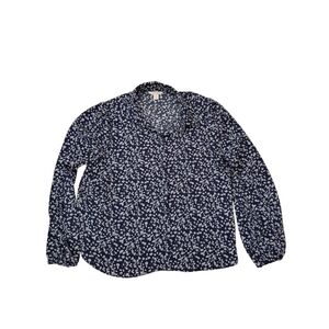 Joe Fresh Women's Navy Floral Blouse